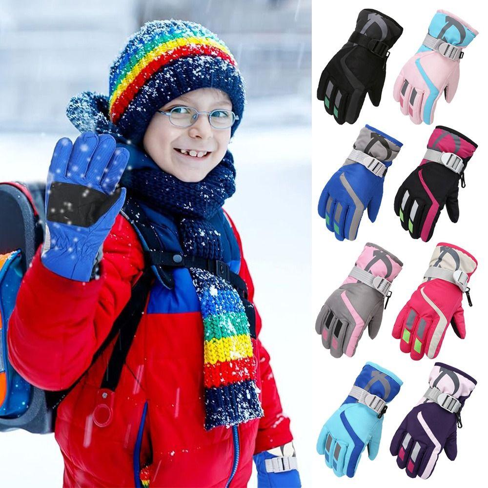 Windproof Children Ski Gloves Waterproof Winter Warm New Fashion Mitten Ski