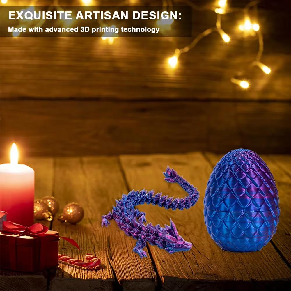 Fish Tank 3D Printed Articulated Dragon Crystal Dragon Crystal Dragon Fidget Toys For Home Decor