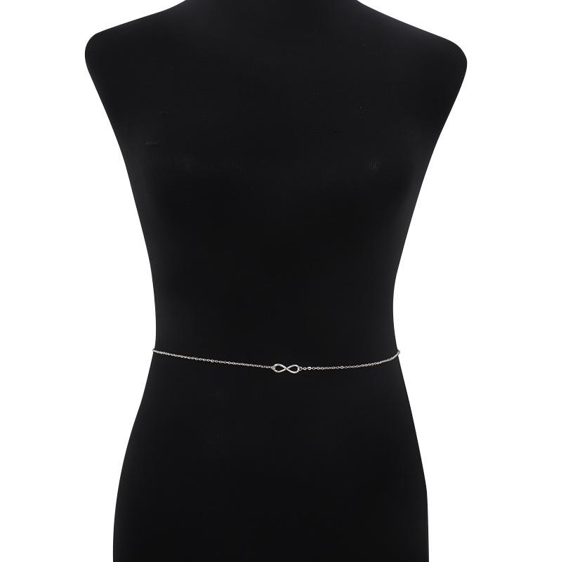 Модная металлическая поясная цепочка в форме восьмерки - Минималистичный хип-хоп стиль