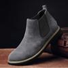 Модные мужские ботинки челси из коровьей замши, мужские ботинки на щиколотку, осенне-зимняя обувь H85