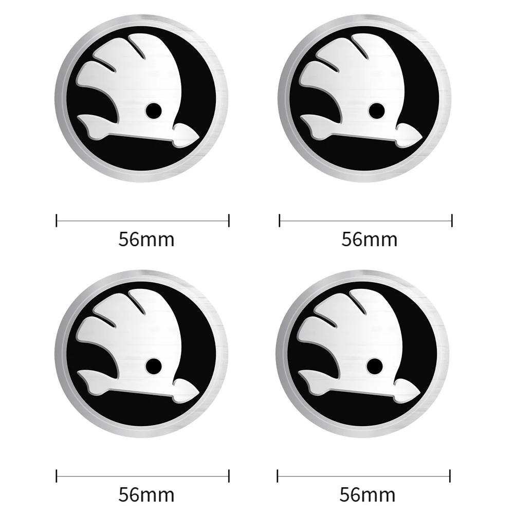 Car Sticker 2025 Hot 4Pcs 56/60/65/68MM Wheel Center Hub Caps Sticker Tire Rim Cover For Skoda Octavia A5 3 2 VRS Vision Kodiaq