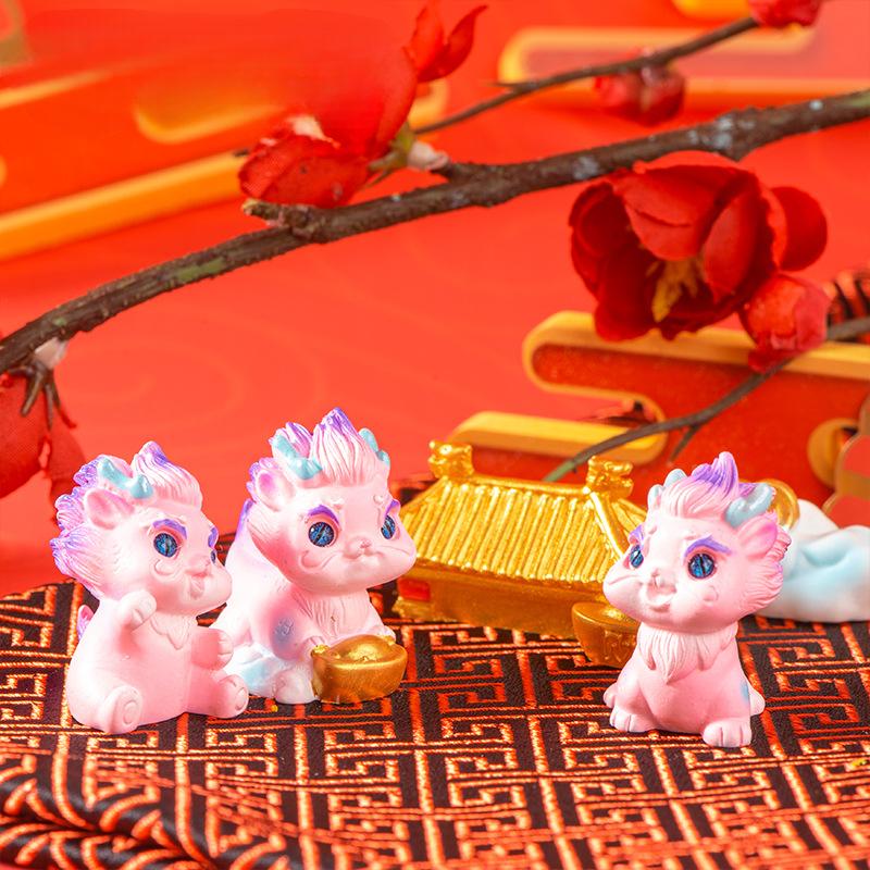 Micro Landscape Decoration Dragon Lovely National Wind Dragon Auspicious Auspicious Animal Doll Car Desktop Crafts
