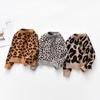 Children's Wear Children's Pullover Sweater Long Sleeve Top Round Neck Leopard Print Children's Sweater