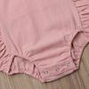Newborn Baby Girl Ruffled Solid Color Sleeveless Backless Romper Jumpsuit Outfit Sunsuit