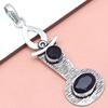 Подвеска с черными спинальными камнями, подарок для нее, серебряные украшения 2,75 дюйма