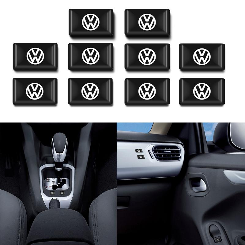 OBTLU1 10pcs Epoxy Car Button Stickers Control Panel Decal for VW Golf Passat Jetta T3 T5 Bora Caddy Vento Touareg Polo T4 CC Mk6
