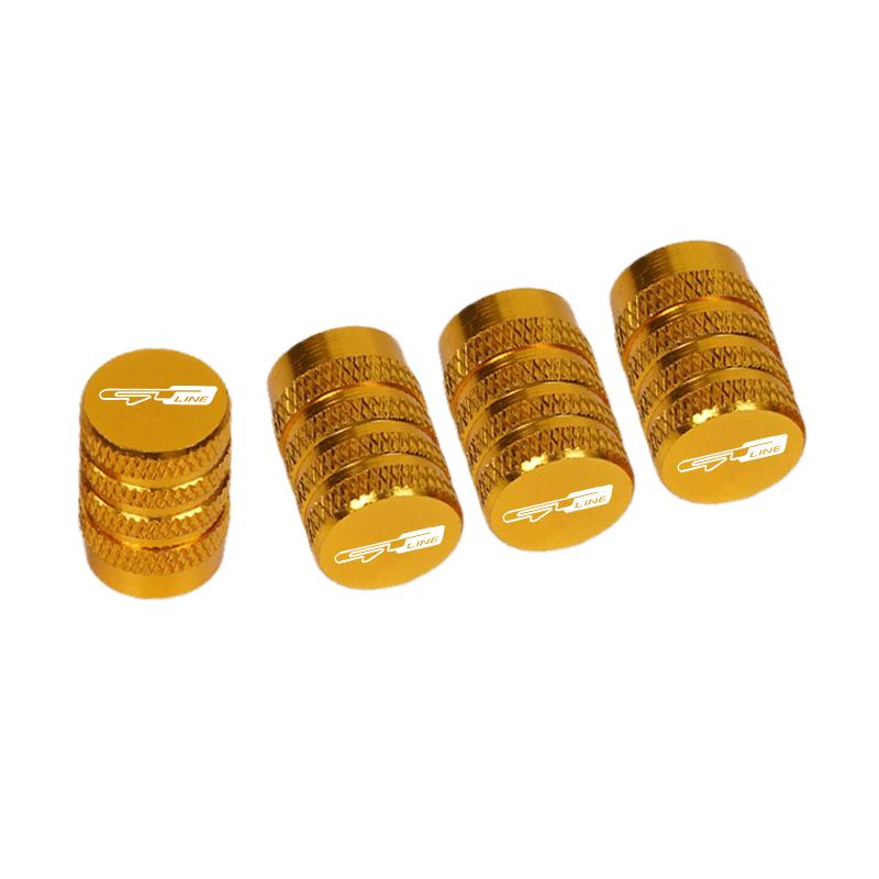 AABJC1 4pcs Car CNC Aluminum Tire Valve Air Port Stem Cover Caps For Kia GT Line Sportage Ceed Picanto K5 K3 Stonic Accessories