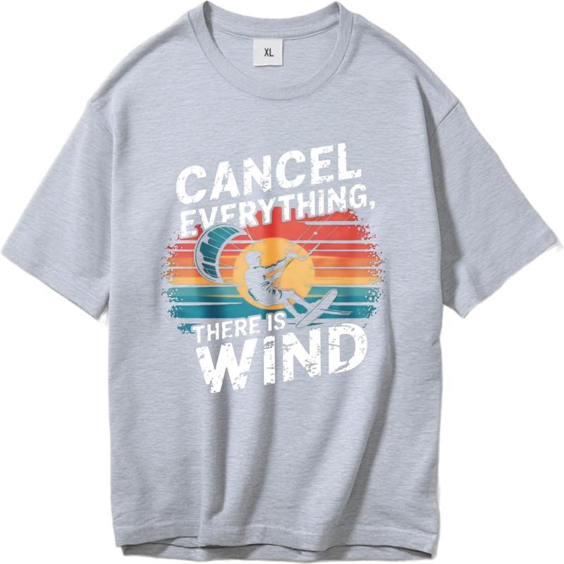 Vintage Tshirt Comfortable For Her Summer T Shirt Black Cancel Everything There Is Wind Retro Unisex Tees Cheap Tshirt Top Tees