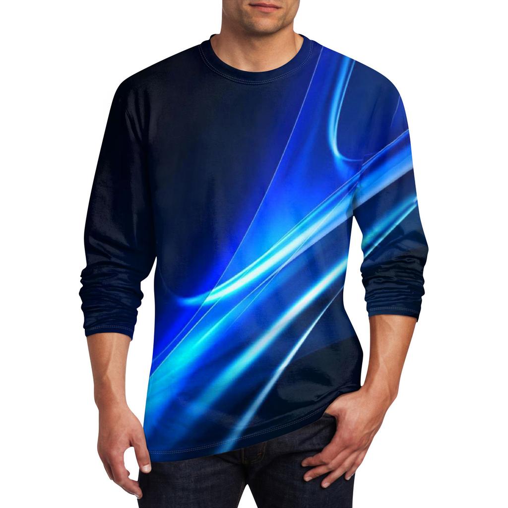 Men's T Shirt O-Neck Clothing Apparel Outdoor Long Sleeve Print Fashion Designer Vintage