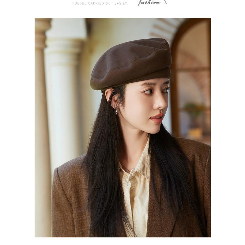 Осенне-зимняя новая шляпа, женский берет на пуговицах, осенне-зимняя шляпа художника, художественная ретро-шляпа Bud