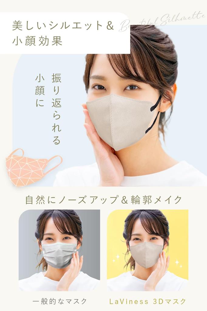 LaViness Нетканые 3D Сделано из 30 штук кружева x масок, Япония, (Старый черный)