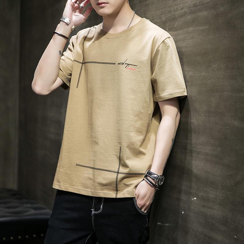 Men's Korean Style Loose Cotton Summer T-Shirt - Short Sleeve, Student Inner Wear