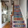 1 Roll 18CM*100CM Bohemian Style Stair Stickers Self-adhesive Wall Stickers Can Be Removed Waterproof PVC Home Decorative Art Mural