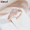 Кольца Kinel с цирконием для женщин, ювелирные изделия цвета розового золота, подарок
