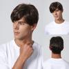 Men's Wig Short Pixie Cut Synthetic Hair Wig Brown Natural Daily Wig Layered Fluffy Party Fake Hair for Men Heat Resistant Fiber