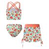 Бикини с шортами. Комплект для девочек. Топ-танкини. Шорты для плавания. Гавайский купальник из трех предметов. Спортивный бюстгальтер-кроссовер. Низ бикини.