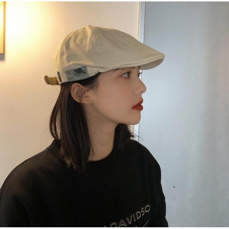 Japanese Ami Kaji Retro Literary And Artistic Personality Forward Hat Spring And Summer Sunshade Cap Solid Color Simple Beret Women