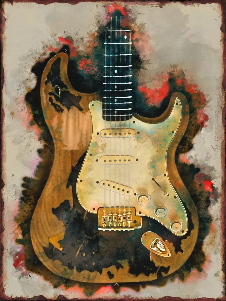 Металлические таблички Rock Guitar Metal для дома, гостиной, настенное искусство, украшение, клуб, бар, вечеринка, таблички, офис, гараж, спальня, винтажные Pos