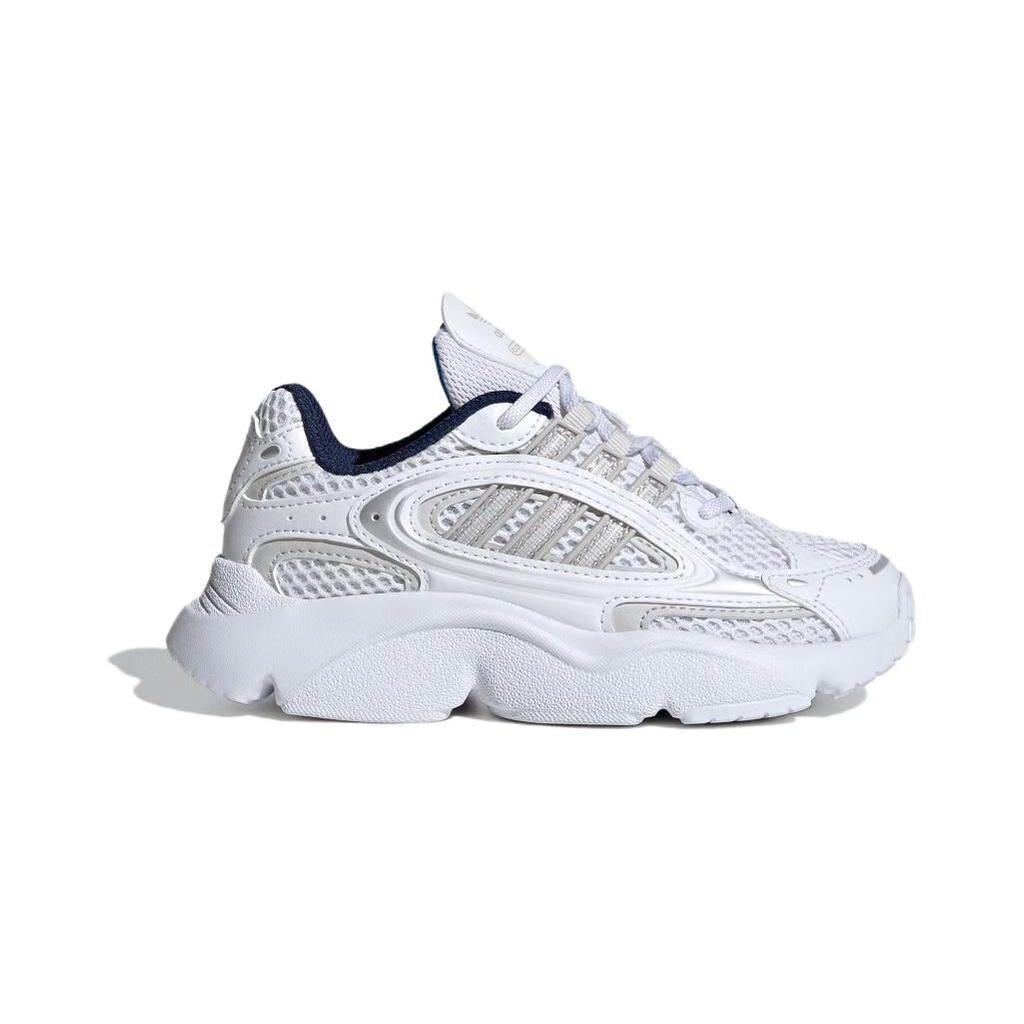 Adidas Ozmillen Elastic Lace J White Bright Blue Детские кроссовки Cloud-White Grey-One IE5558