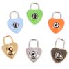 Mini Heart Shape Padlock Luggage Hardware Locks W/Key For Jewelry Box Suitcase