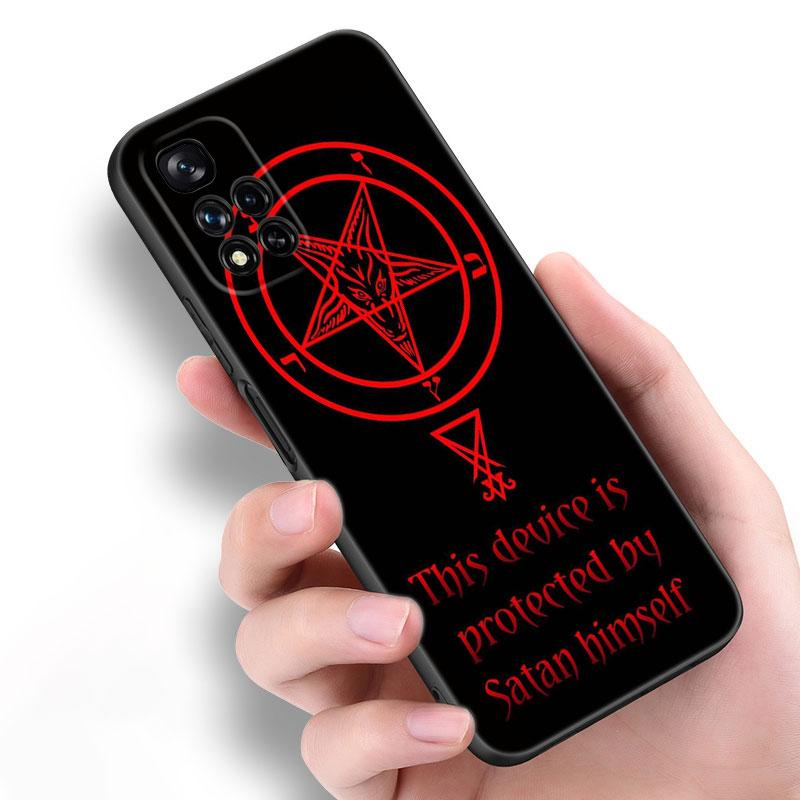 Pentagram 666 Demonic Satanic Black Silicone Phone Case For Xiaomi POCO X3 X4 NFC F5 M3 M4 M6 X5 X6 Pro F3 F4 GT 5G C55 C65 M5