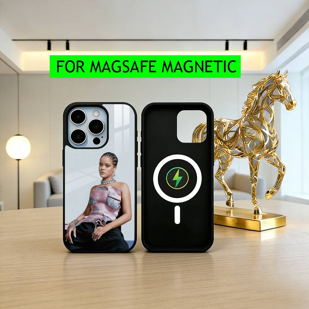 Hot singer R-Rihannas beauty Phone Case For iPhone17,16,15,14,13,12,11 Plus,Pro Magnetic For Magsafe Wireless Charging