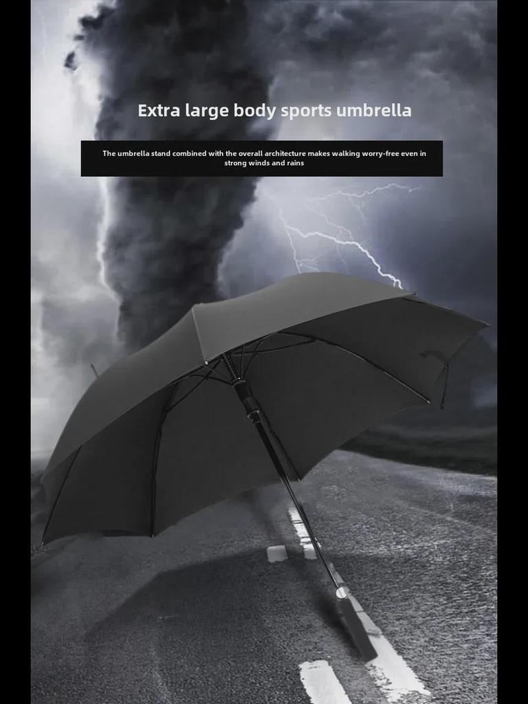 Мужской большой прочный зонт для гольфа с длинной ручкой и логотипом