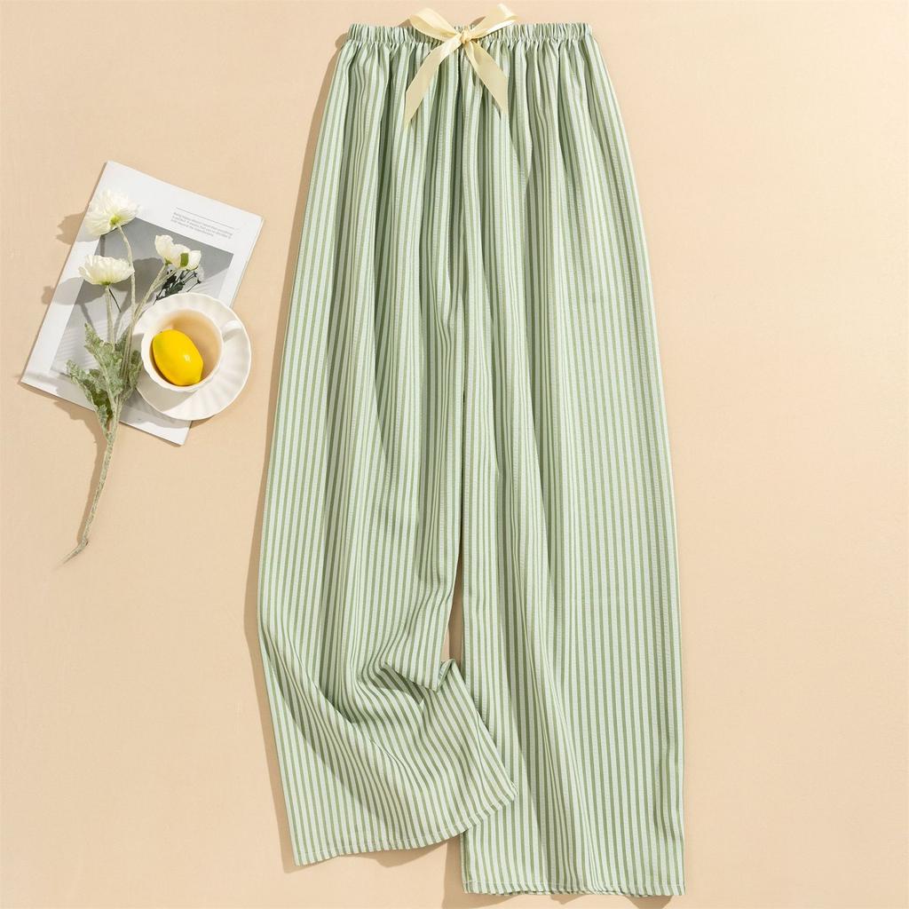 Women's Casual Fashion Sleep Pants Striped Loungewear Pants Wearable As Outerwear High-Waisted Pants