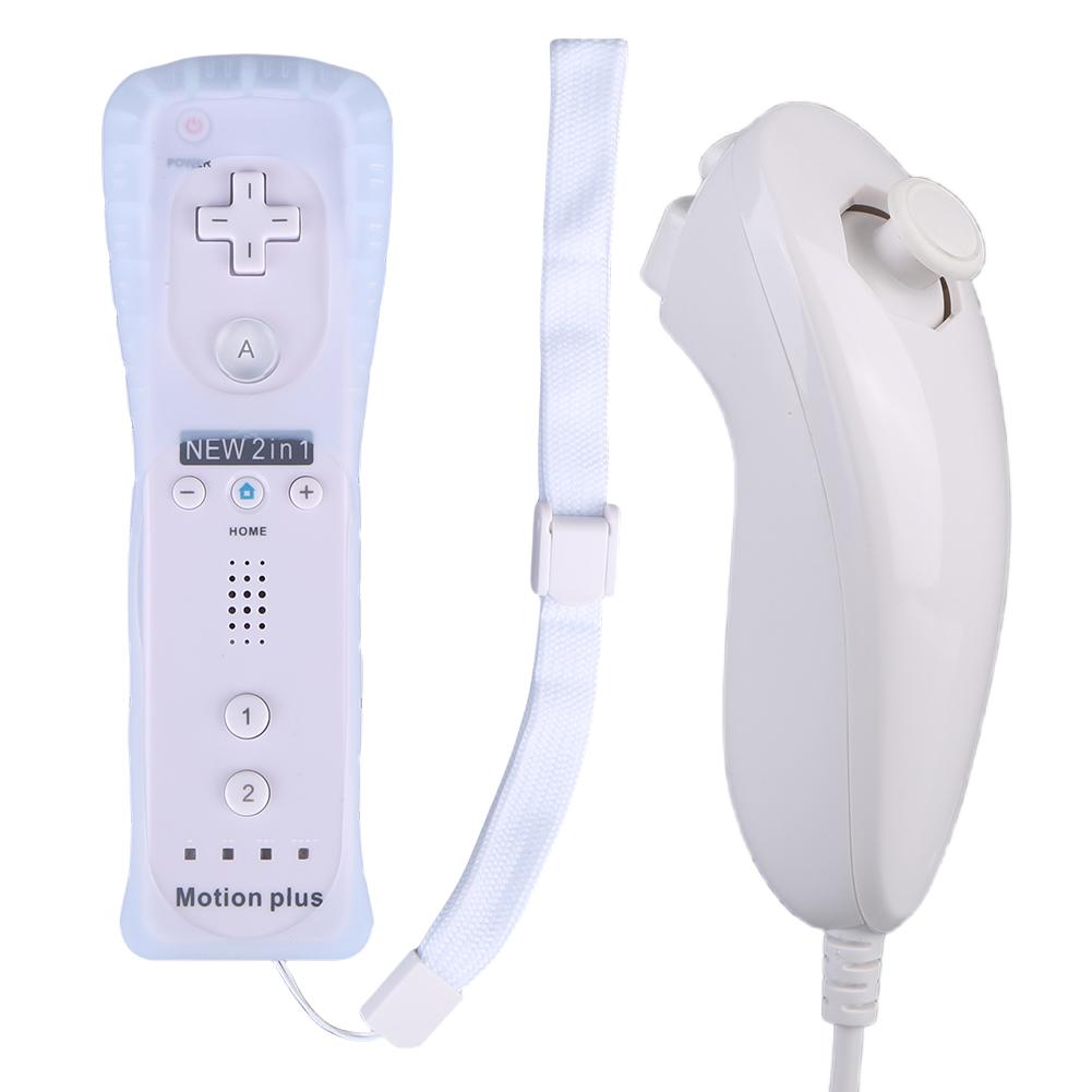 2 в 1 беспроводной пульт дистанционного управления со встроенным пультом управления Motion Plus и нунчаком для управления играми Wii/Wii U