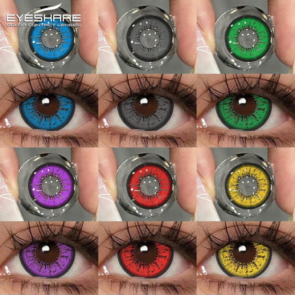 Eyeshare 1Pair Halloween Colored Contact Lenses for Eyes Lenses Red Eye Contacts Blue Eye Lens Cosplay Color Contact Lenses