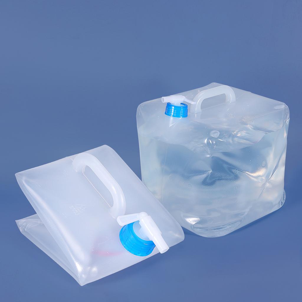 5L-20L Collapsible Car Water Storage Bag Plastic Empty Tank With Handle & Tap Foldable Water Containers Liquid Bucket