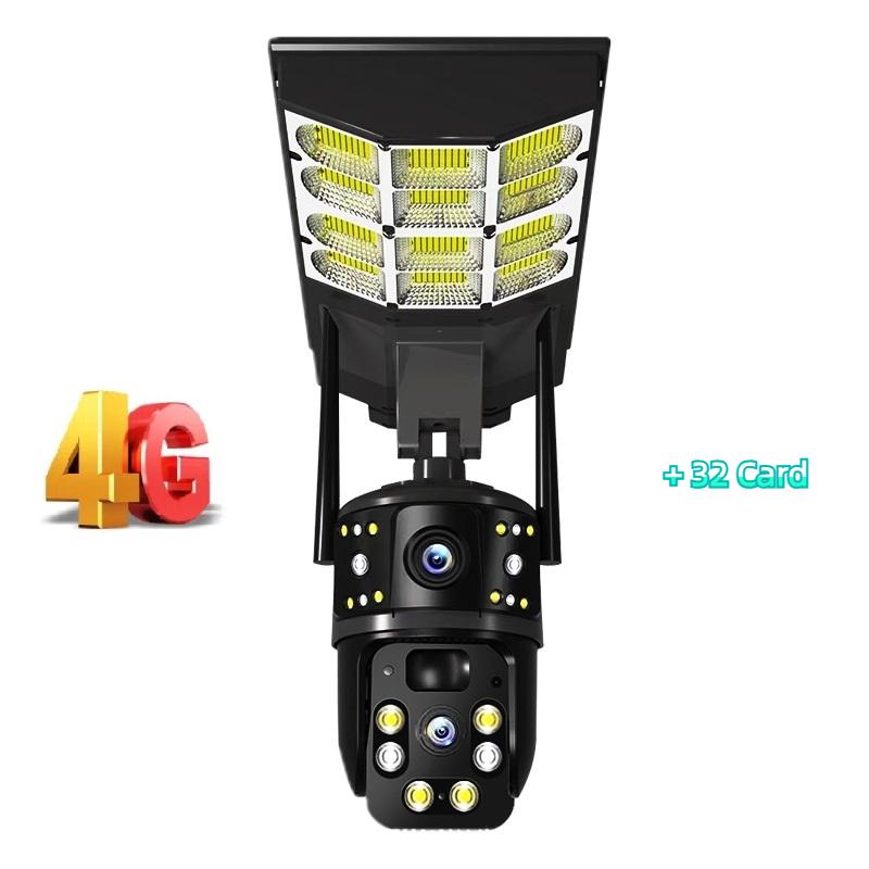 Solar Street Light Three Screen Monitoring Camera, Outdoor Day and Night Full-color Mobile Phone Remote Wireless Camera