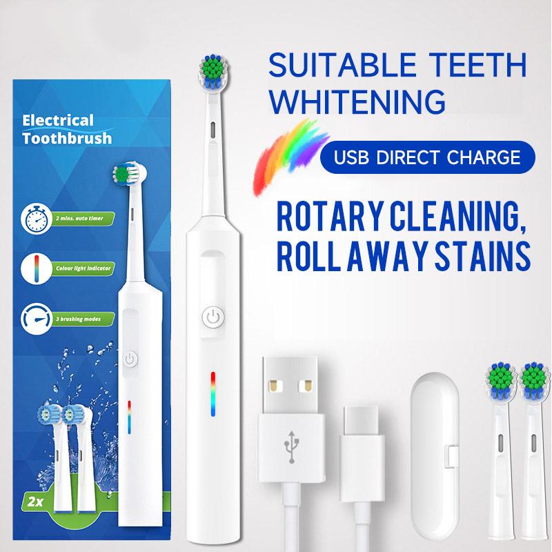Electric Toothbrush Rotary Round Head Adult Soft Bristle Induction Automatic Men's And Women's Couples Set Compatible With Orab