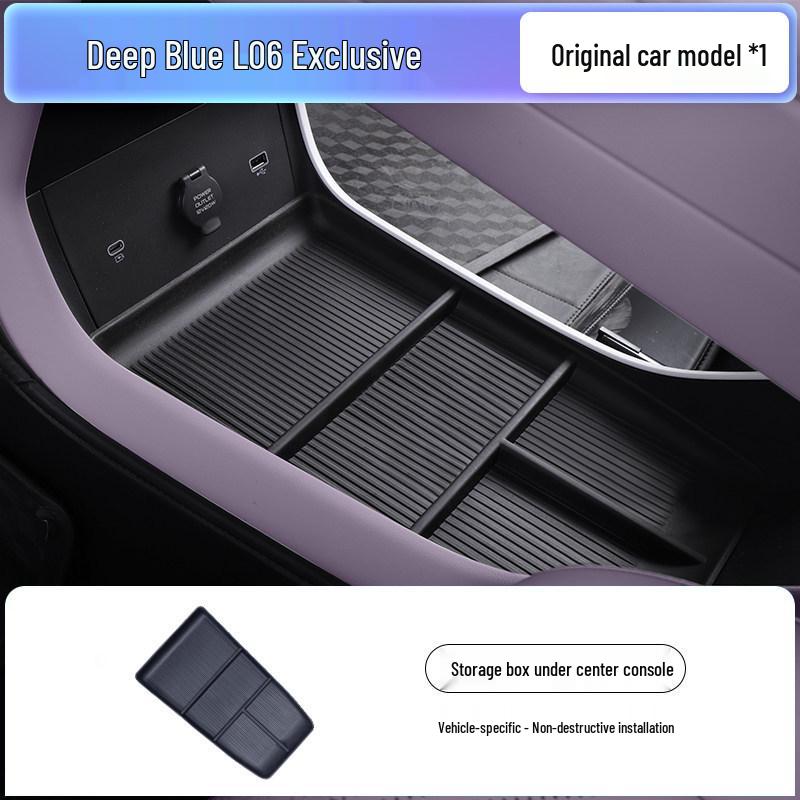 Dark Blue Center Console Storage Box for L06 Car Armrest: 26 Models Compatible