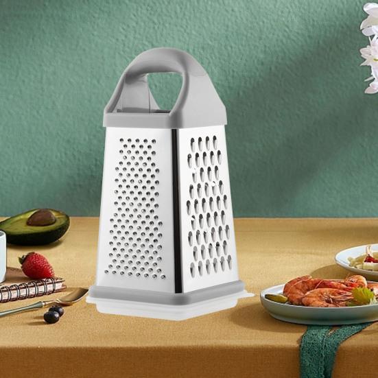 Терка для сыра с контейнером, коробчатая терка из нержавеющей стали для овощей, имбиря, картофеля, профессиональная ручная терка с 4 сторонами