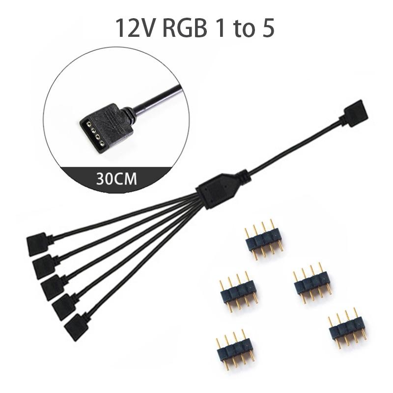 Синхронизирующий кабель для материнской платы 4-контактный 12V RGB 3-контактный 5V ARGB 1-в-2/1-в-3/1-в-4/1-в-5 Линия расширения