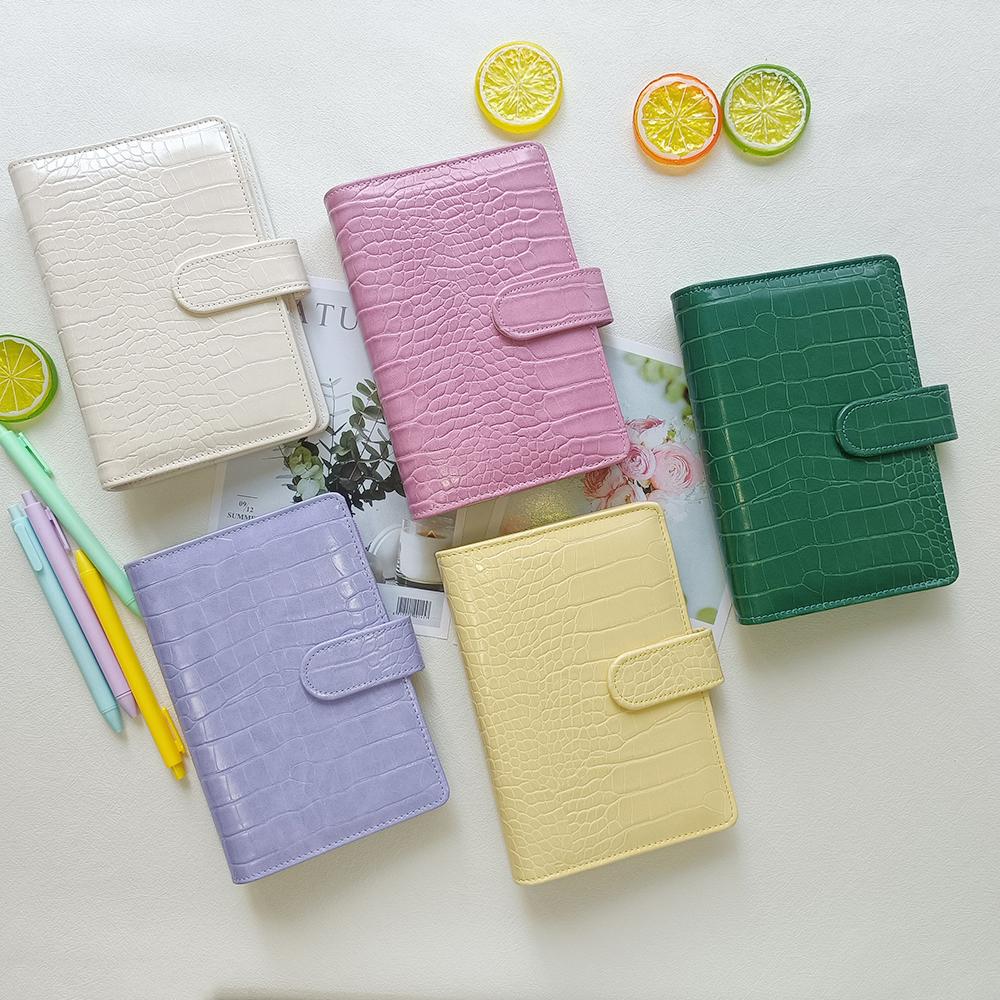 Custom A6 Crocodile PU Leather Budget Binder Notebook Budget Binder Journal Notebook with 6 Rings