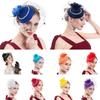 Bridal Headdress Retro Hairclip Pillbox Hat Womens Vintage Hat Bowknot Veil Hair Fascinator Hat