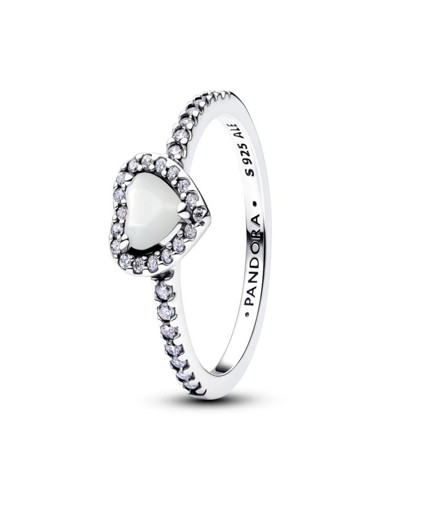 Кольцо Pandora 'Возвышенное Белое Сердце Дружбы'_198421C11