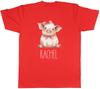 Personalised Sitting Pig with Bow Any Name Unisexs TShirt Tee Gift Top
