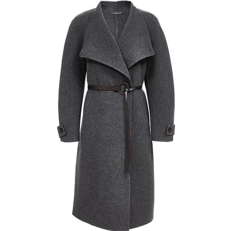 Veromoda Женское пальто средней длины с поясом из смесовой шерсти