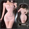 Sex underwear sexy deep V perspective soft yarn hollow strap bow hip skirt abstinence