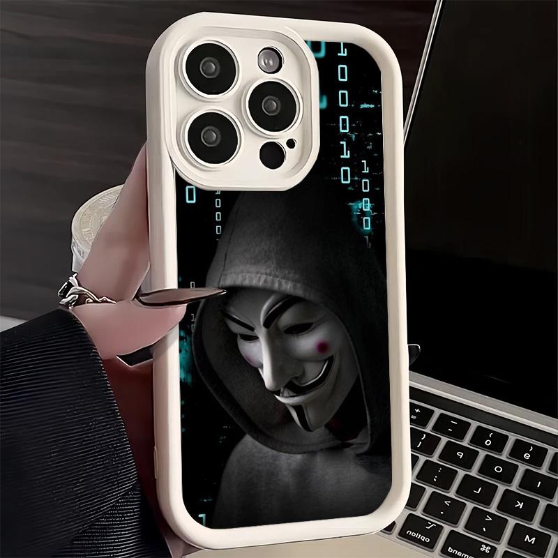 Phone Case for iPhone 17 Air 16E 15 16 Pro Max Anonymous V Mask Cover 14 Plus 13 12 Mini Soft Shell Silicone Fundas