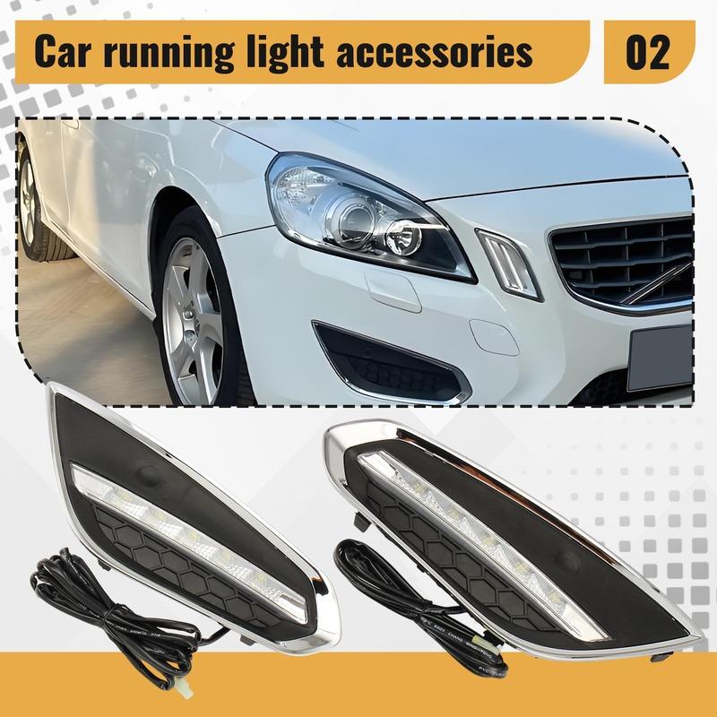 ABLZ-Автомобильный светодиодный ДХО Противотуманная фара 1 пара Для Volvo S60 2009 2010 2011 2012 2013 Дневной свет