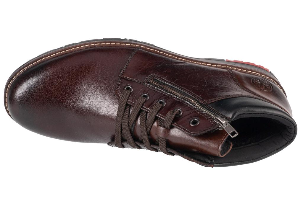 RIEKER Booties, Mens Brown Lace-up Shoes