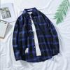 Shirt Jacket Long Sleeves Warm 3D Cutting Stylish Loose Fit Plaid Printing Work Coat Daily Clothing