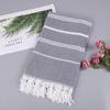 Turkish Cotton Sand-Resistant Striped Beach Shawl/Towel with Tassels