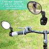 2pcs Black 360° Adjustable Bicycle Rearview Mirror with Wide Angle Lens - Durable PVC, Universal Fit for Road & Mountain Bikes.