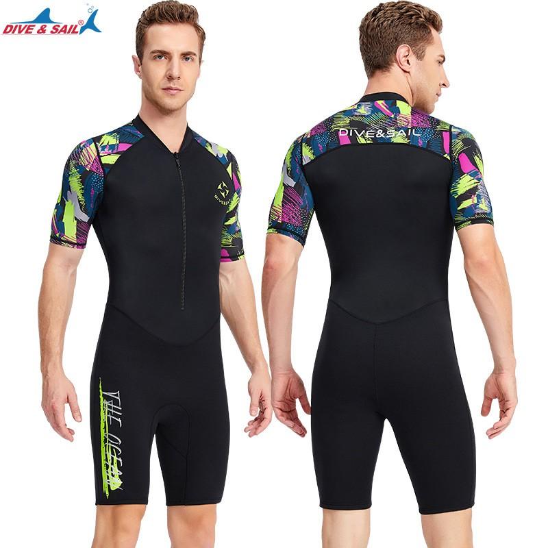 Mens 1.5mm Neoprene Wetsuit Full Body Dive Snorkel Suit Surfing Sailing Swimming UV Protection
