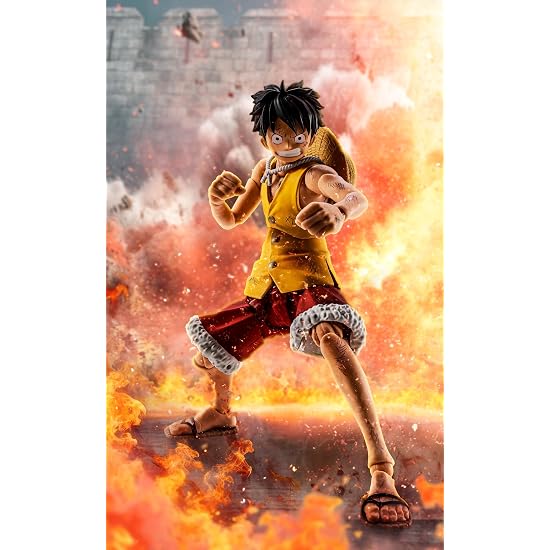 TAMASHII NATIONS SHFiguarts ONE PIECE Monkey D. Луффи -Битва при Маринфорде- Прибл.. 145 мм ПВХ и А